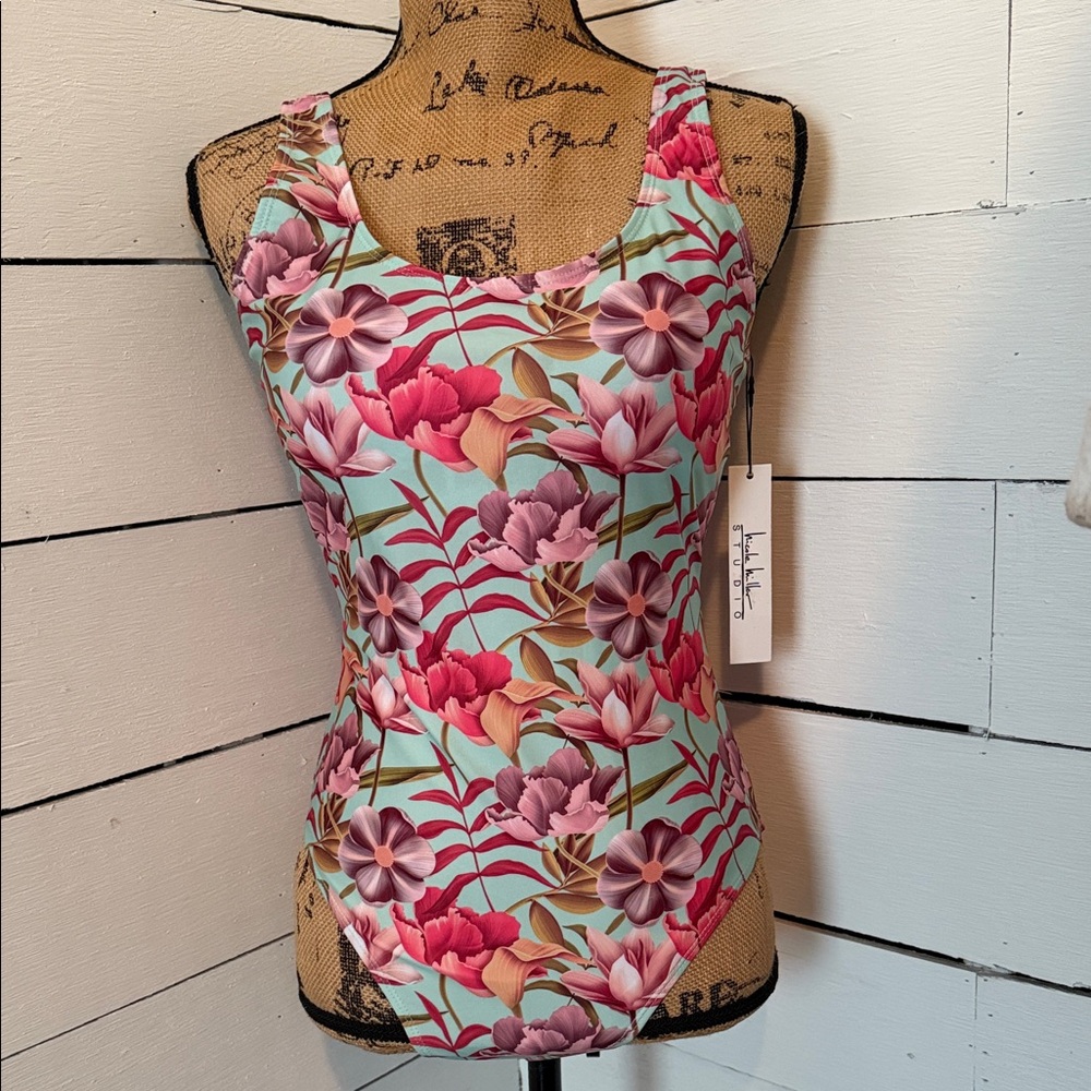 Nicole Miller one piece floral swimsuit